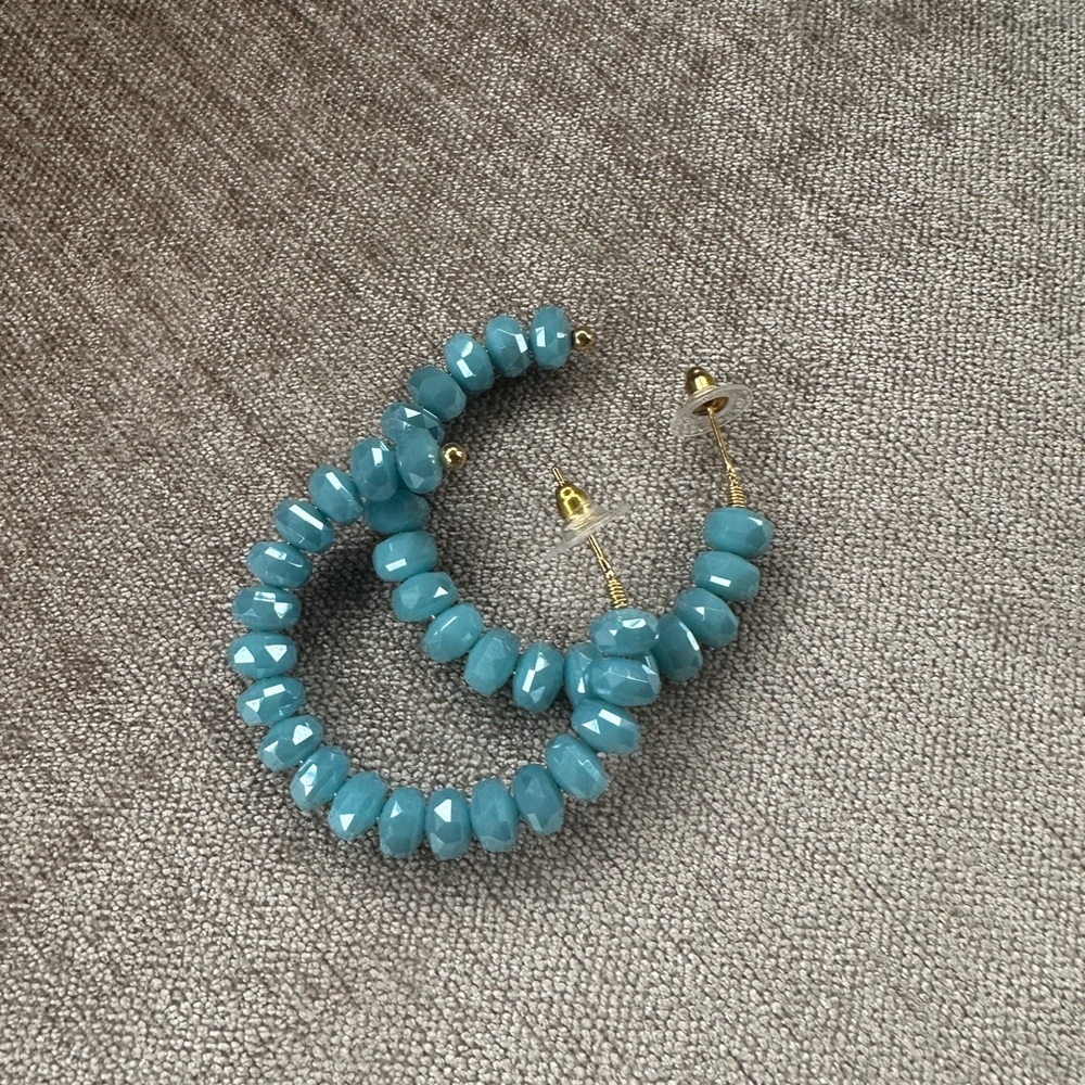 Elegant Blue Beaded Earrings